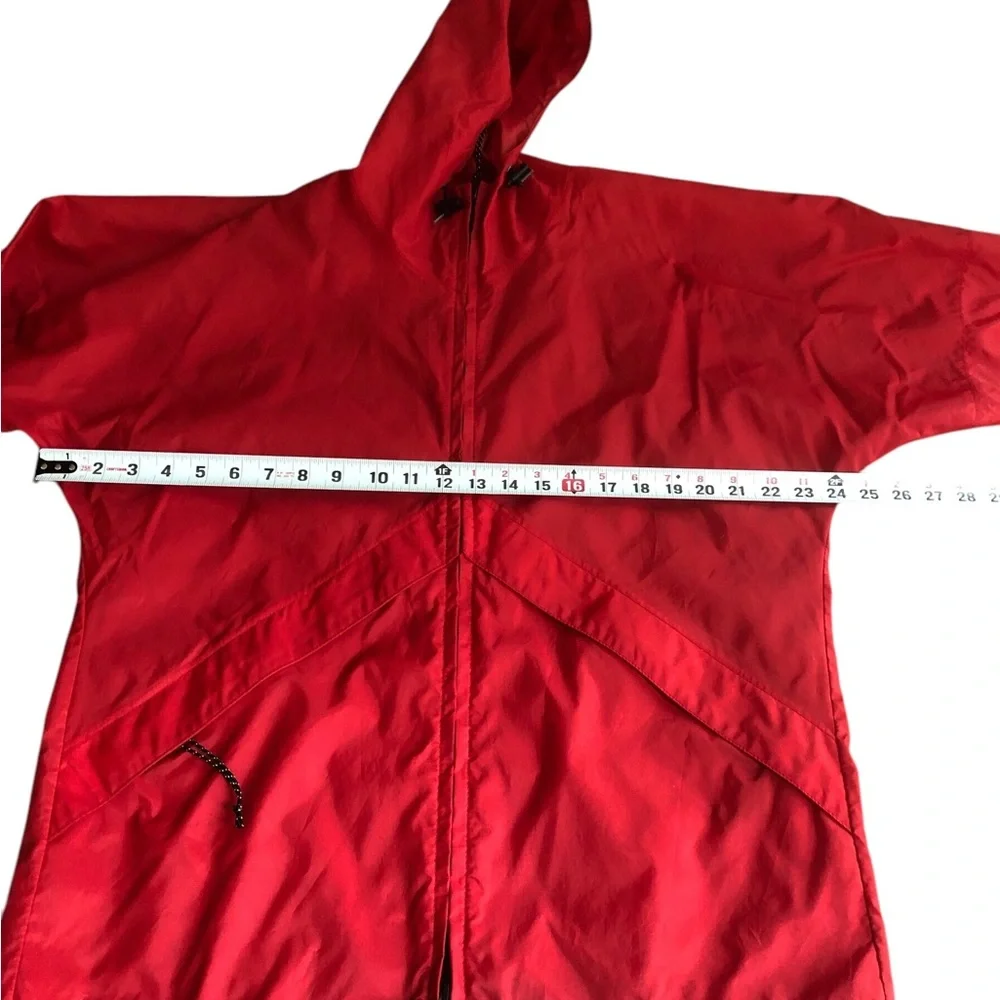 VINTAGE LL Bean‎ JACKET WOMEN’S Small RED NYLON HOODED RAIN COAT